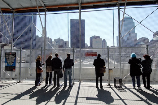 Photo credit: Julia Vitullo-Martin; Description: The building site at Ground Zero still sees a constant stream of visitors. Photo credit: Julia Vitullo-Martin; Description: The building site at Ground Zero still sees a constant stream of visitors.